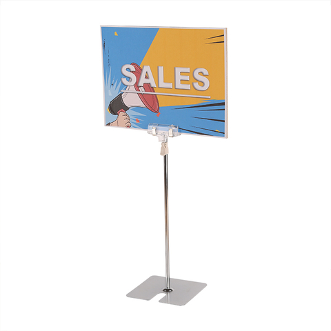 Soporte para letreros de mesa con clip