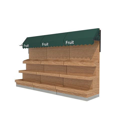 Estante de exhibición de madera para frutas y verduras