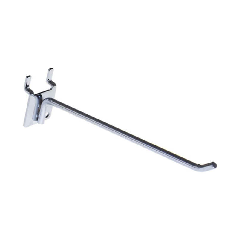 Gancho para tablero perforado de una sola punta con base de metal