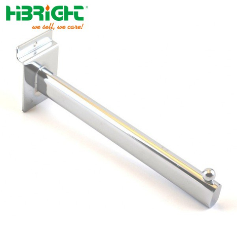Tubo ovalado con brazo recto para ropa Slatwall