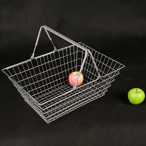 Cesta de compras de alambre metálico para supermercados y tiendas Uty-free