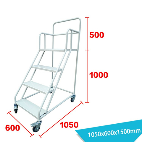 Escalera de plataforma móvil para almacén de 4 escalones LT-8