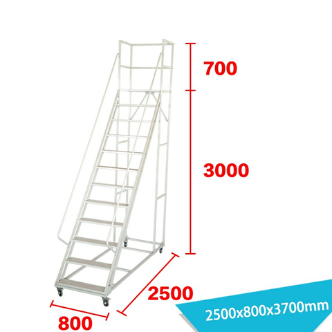 Escalera rodante para almacén industrial de 31 'de ancho y 12 escalones LT-16