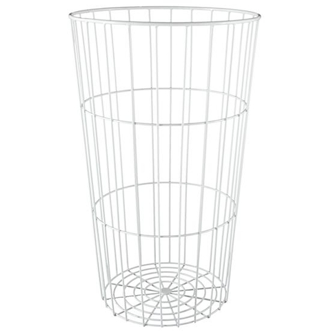 Papelera de bolas redonda blanca