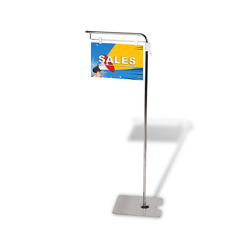 Soporte para letrero de bandera de altura ajustable en el piso