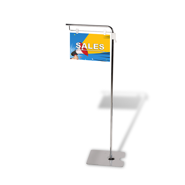Soporte para letrero de bandera de altura ajustable en el piso