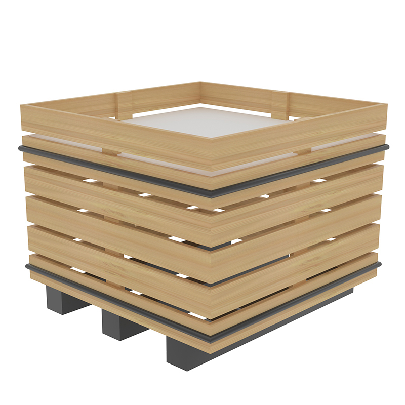 Papelera de madera para huerto