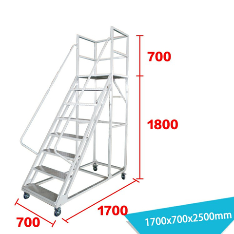 Escalera trepadora para almacén de 8 escalones y 27' de ancho LT-13