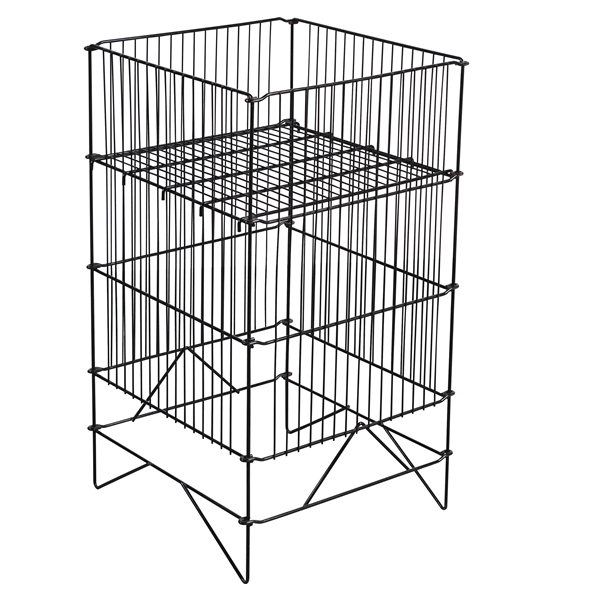 contenedor de basura de alambre cuadrado