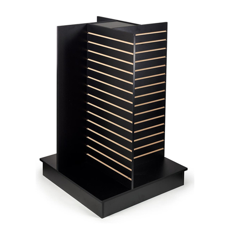 Paredes de listones de madera de Slatwall al por menor de exhibición de pared de listones de 4 lados