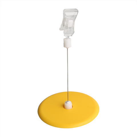 Soporte de letrero con clip de base redonda de plástico