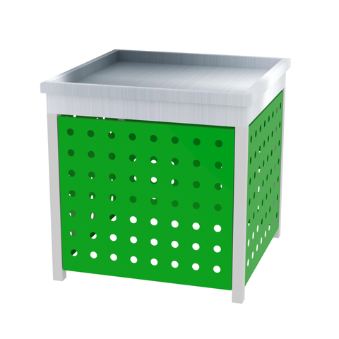 Papelera de acrílico y metal para huerto