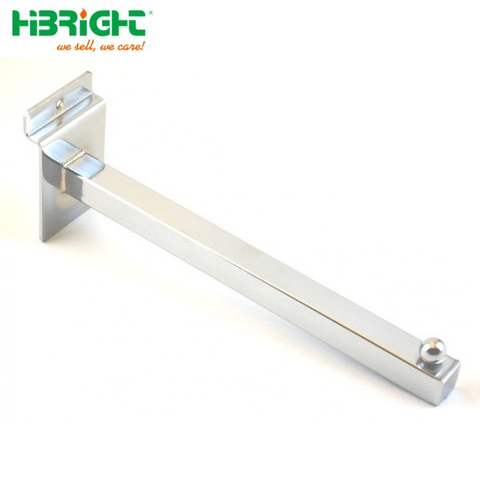 Percha para ropa Slatwall Brazos rectos Tubo cuadrado