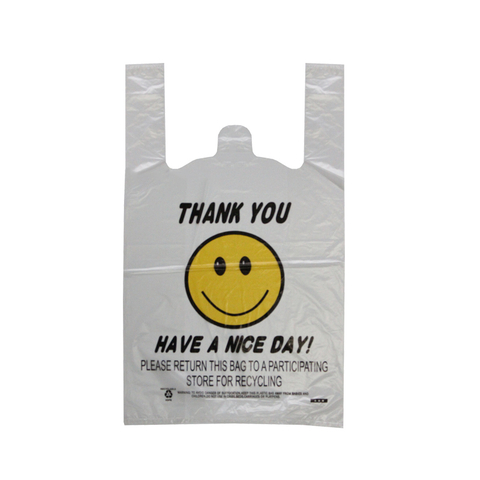 Bolsa de camiseta de plástico de fácil apertura reciclada de resina virgen