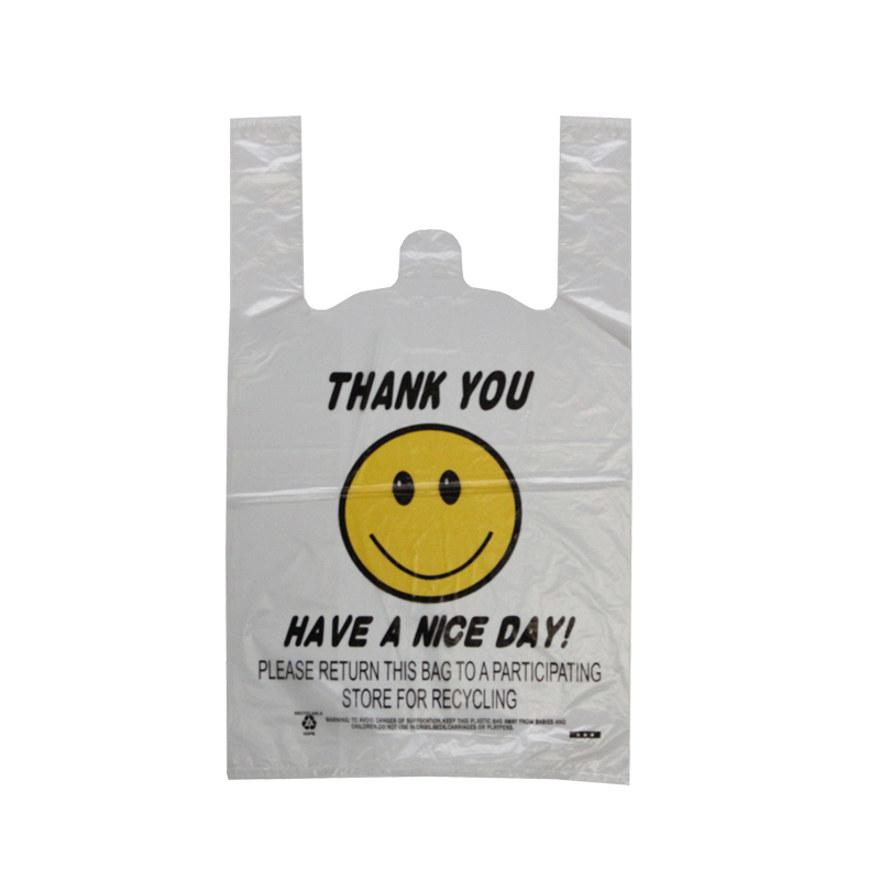 Bolsa de camiseta de plástico de fácil apertura reciclada de resina virgen