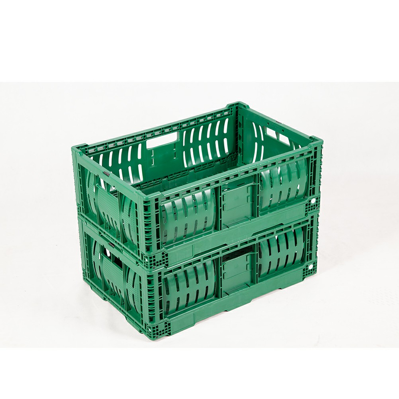 Caja de plástico plegable fácil con mango de botón