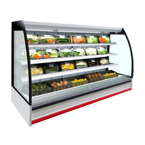 Enfriador de cortinas de aire de -1~7 ℃ con refrigeración por aire diaria de varias plataformas vertical remota sin puerta