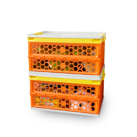 2022 Caja de almacenamiento de plástico plegable de nuevo diseño con tapa
