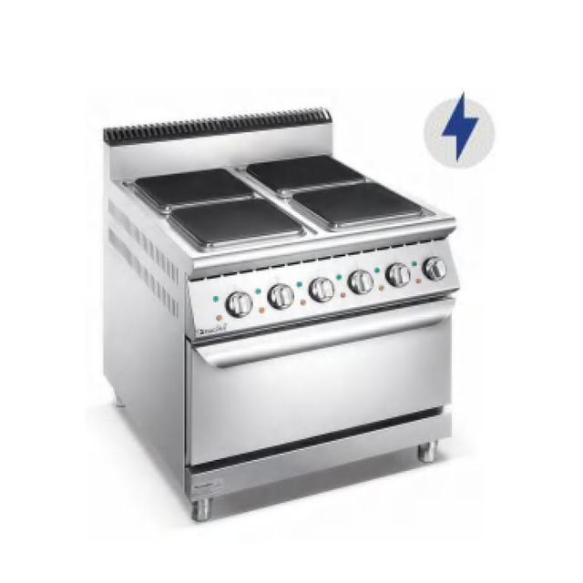 Cocina eléctrica de 4 fuegos con horno