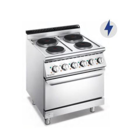 Cocedor eléctrico de 4 placas eléctricas de tamaño pequeño con horno