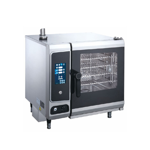 Horno combinado pequeño eléctrico comercial de 6,1 kW y 4 bandejas