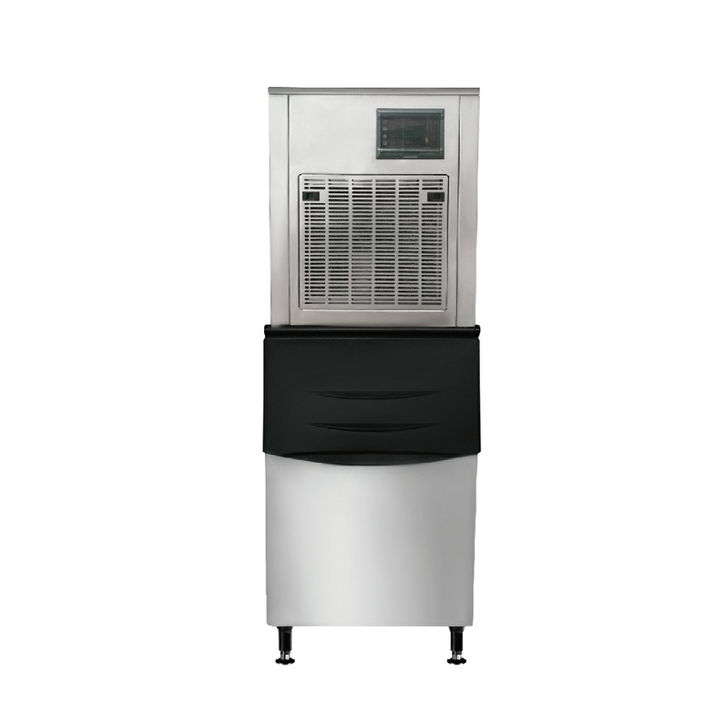 Máquina para fabricar hielo comercial refrigerada por aire tipo Modular granular de 250-450 KG/24H con depósito de almacenamiento
