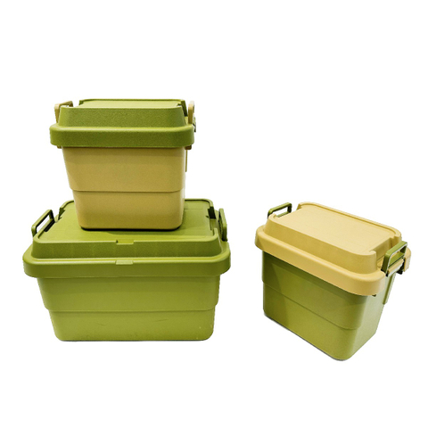 Caja de almacenamiento apilable para coche, herramientas de acampada con acabado para exteriores, gran capacidad de respaldo portátil, rodamiento de carga de 22L y 50L