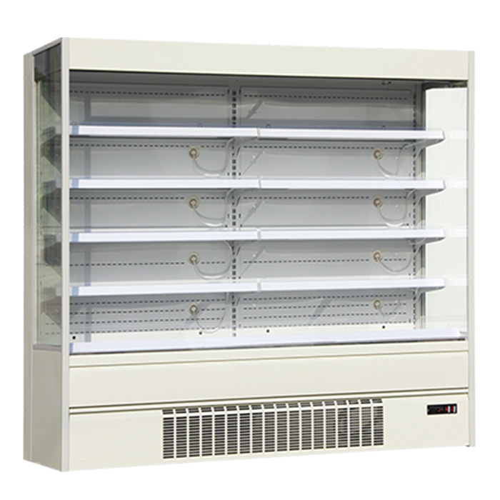 Refrigerador de exhibición abierto de múltiples pisos para productos lácteos de supermercado