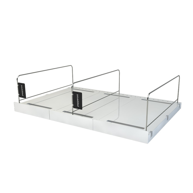Estante para organizar pizza congelada