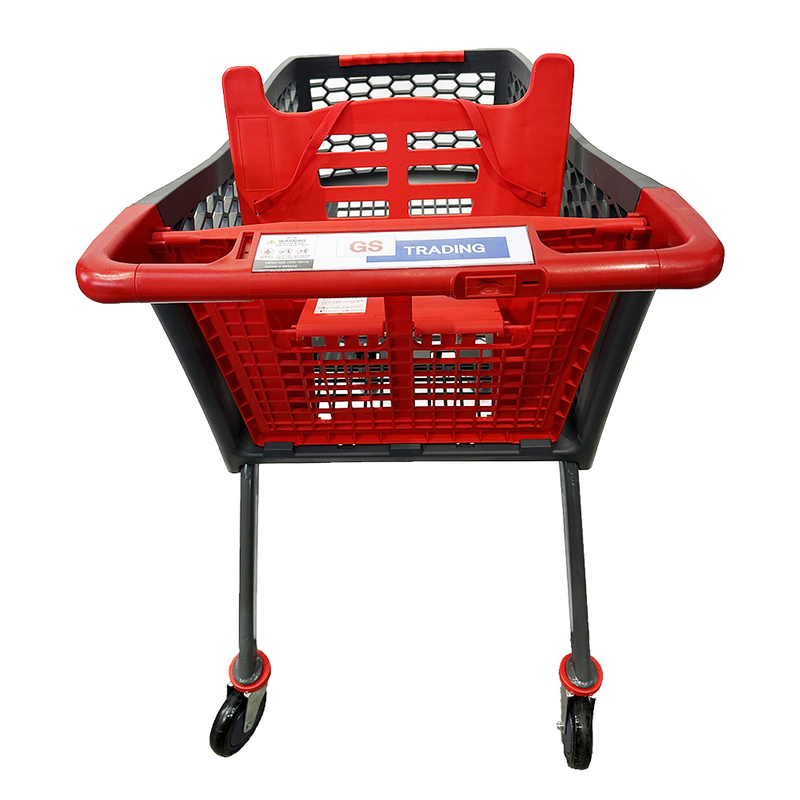 Carrito de compras de plástico ligero para supermercado para tienda de comestibles
