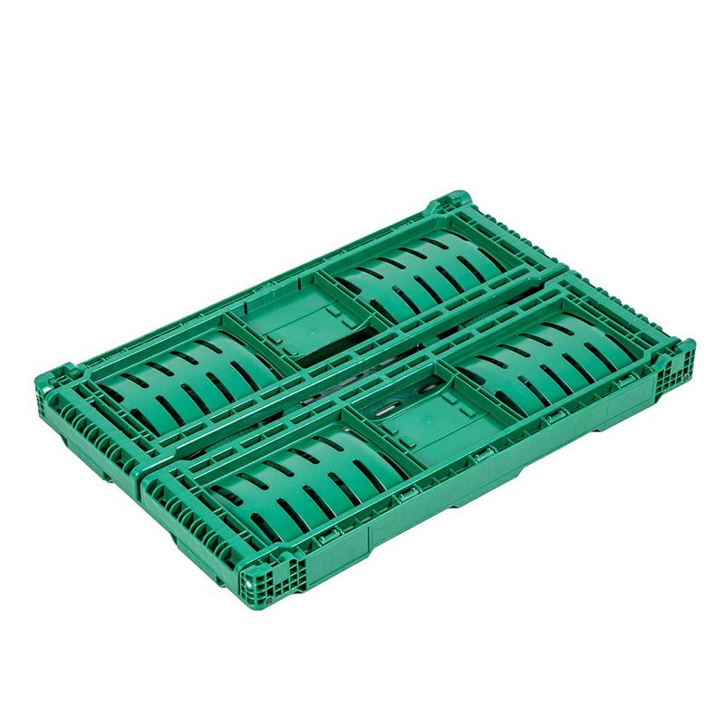 Caja de plástico plegable fácil con mango de botón
