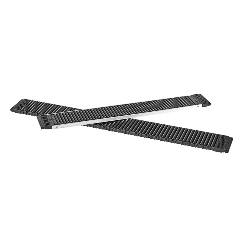 Sistema de empuje de rodillos de estante de alimentación por gravedad de aluminio