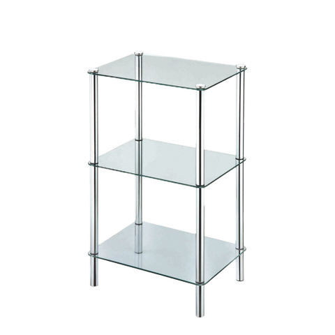 Estante de baño independiente de cristal templado