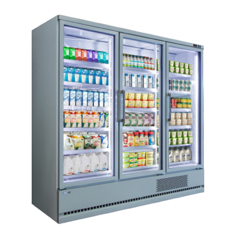 Enfriador vertical enchufable de varias plataformas refrigerado diariamente -1~7 ℃ con puerta de vidrio