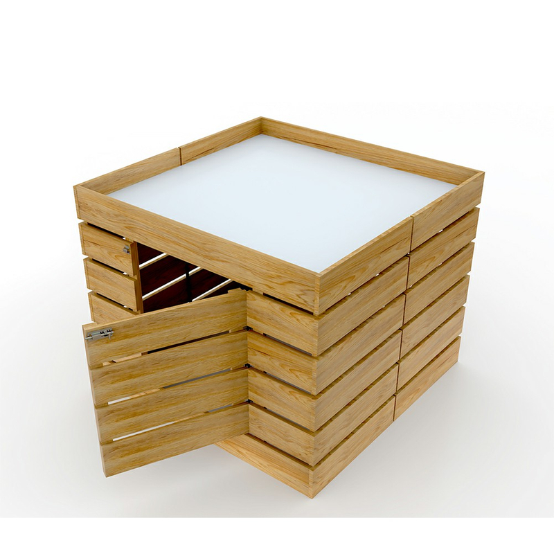 Contenedor de huerto plegable para exhibición de frutas y verduras