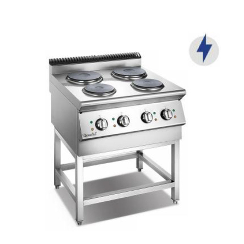 Cocina eléctrica con placa calefactora y soporte