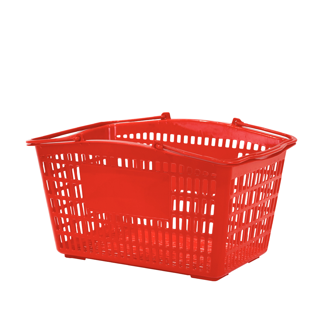 Cesta de compras de plástico de 26 litros para supermercado