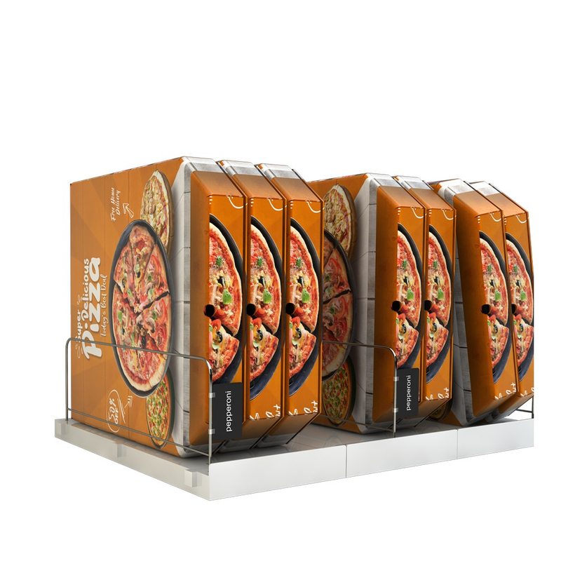 Estante para organizar pizza congelada