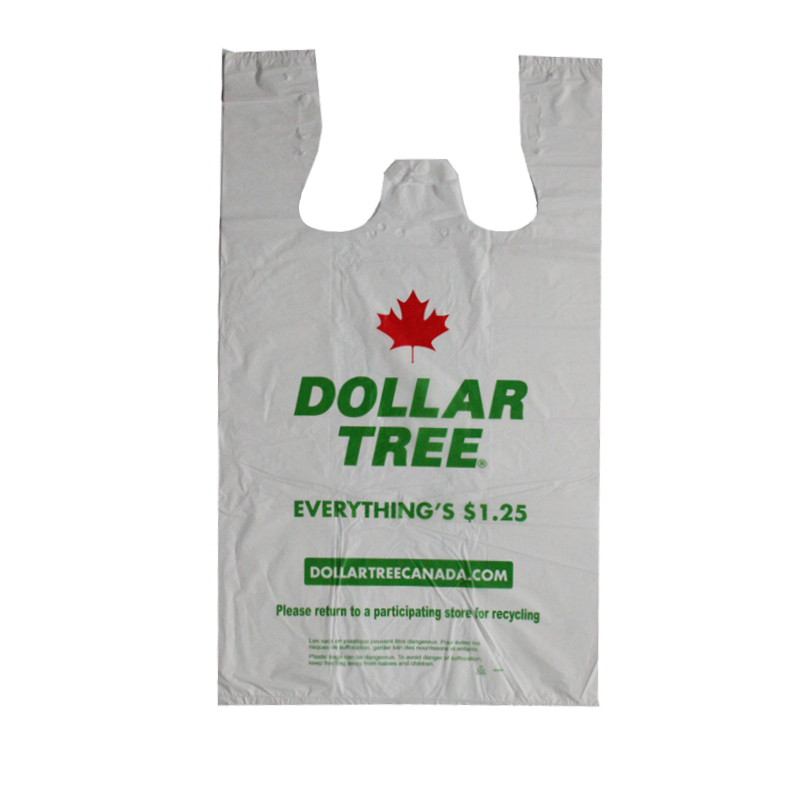 Bolsa de camiseta de plástico de fácil apertura reciclada de resina virgen