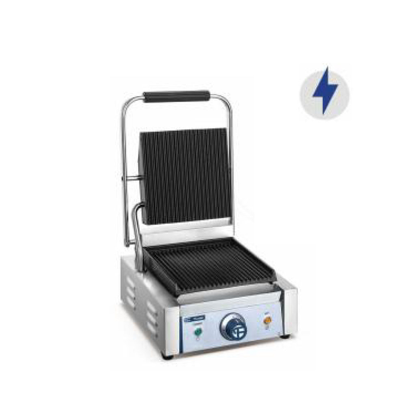 Parrilla Panini acanalada de hierro eléctrica comercial