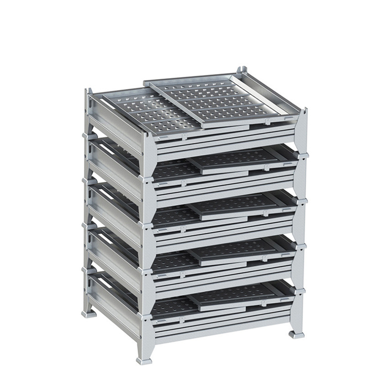 Caja de paletas logística apilable plegable de metal duradero