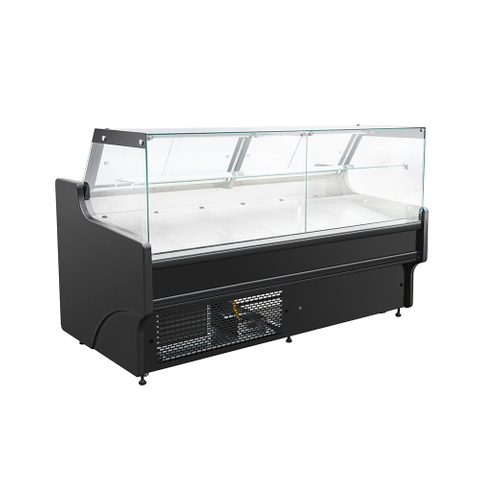 Servicio enchufable del refrigerador de la tienda de delicatessen con puerta de vidrio de 250L/290L/380L/500L/ 0℃~5℃ sobre vidrio plano contrario