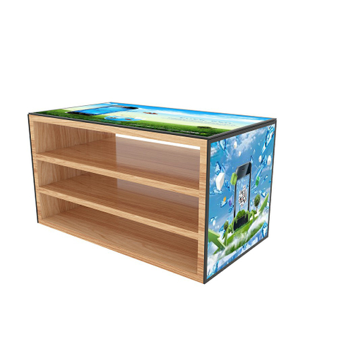 Mesa de exhibición con caja de luz