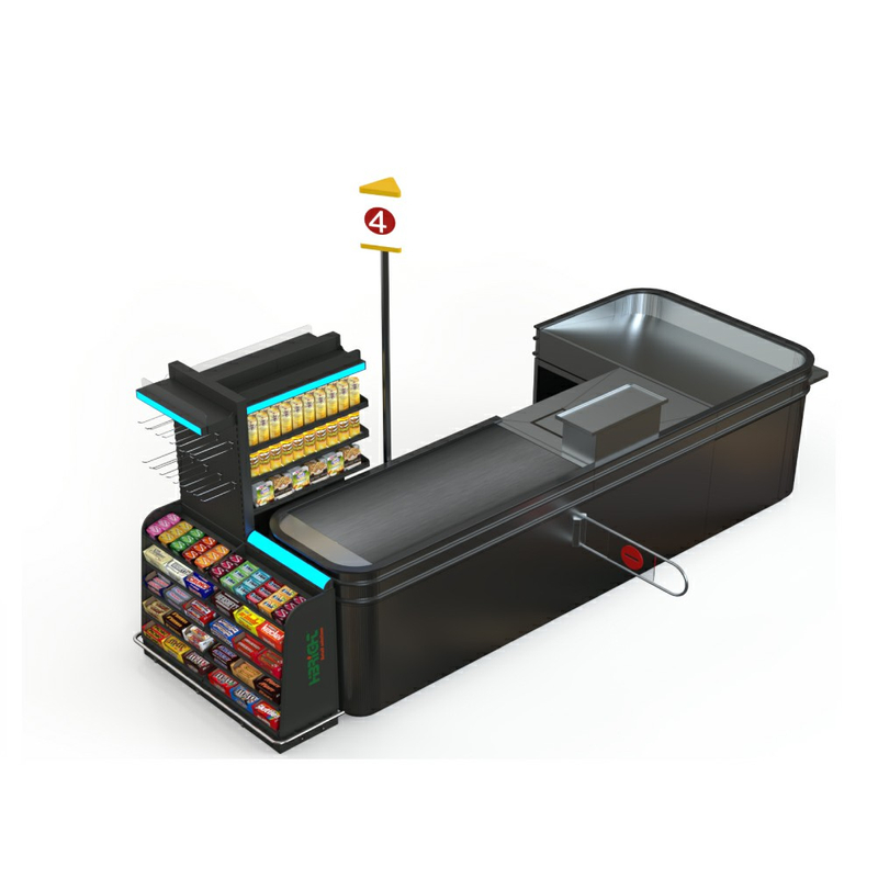 Mostrador de caja de acero inoxidable