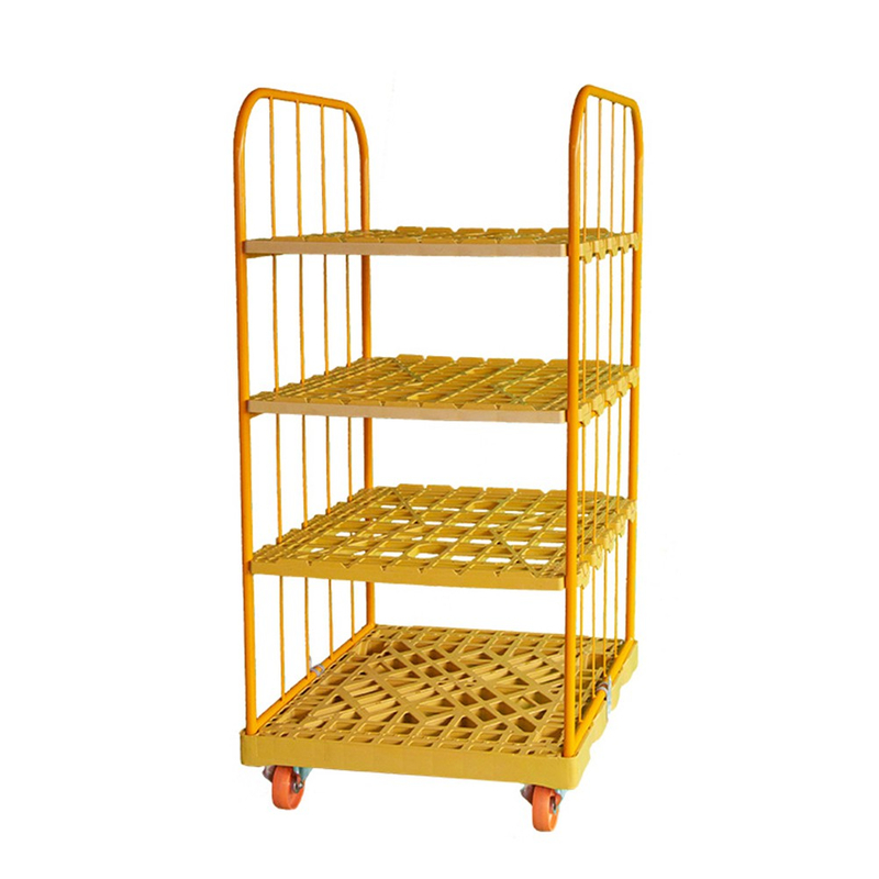 Contenedor rodante con estante de plástico
