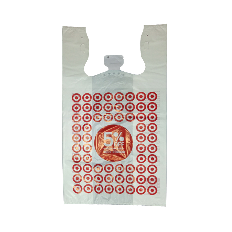 Bolsa de camiseta de plástico de fácil apertura reciclada de resina virgen
