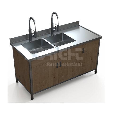 Mesa de acero inoxidable con fregadero