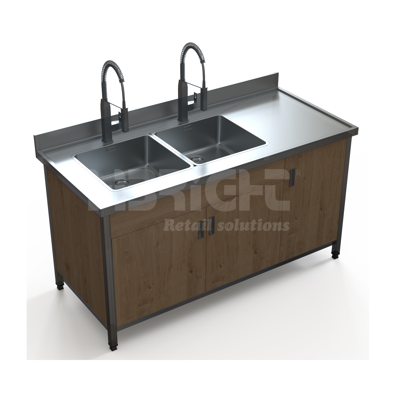 Mesa de acero inoxidable con fregadero