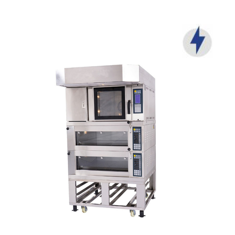 Horno eléctrico comercial de piso con horno de covección