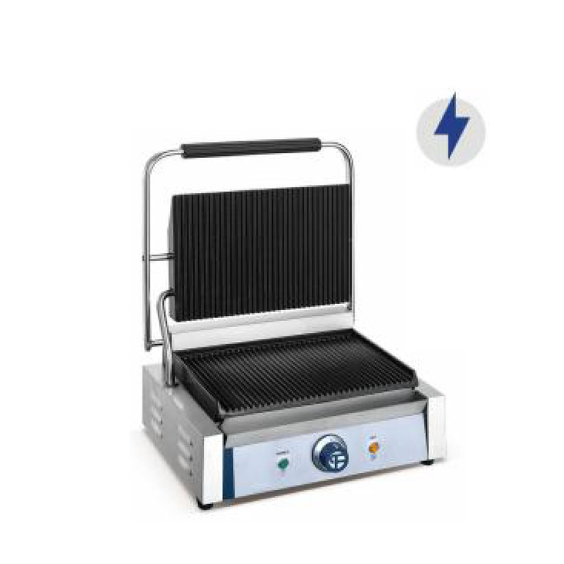 Parrilla Panini acanalada de hierro eléctrica comercial